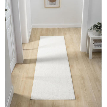 Washable Avior AVI00 Modern Plain Durable Easy-Care Textured Loop Pile Polyester Flatweave Cream Runner-Desire Rugs-Rug Love - The Most Loved Rug Store